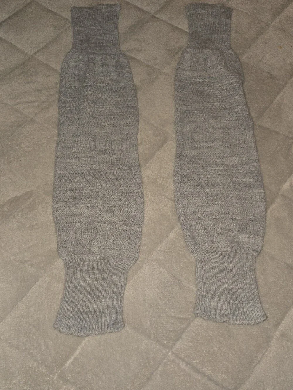 Knit Leg Warmers in Heather Grey for Women